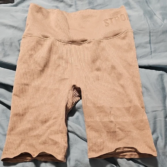 Stronger Tan Ribbed Shorts - Picture 2 of 6